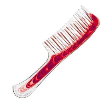 Imagem de Pente De Plástico Colors Com Dentes Entrelaçados Marco Boni, Vermelho