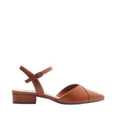 Imagem de Sapatilha Anacapri Salto Bloco Bico Fino Marrom-Feminino