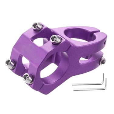 Imagem de Mesa de guidão ultraleve de liga de alumínio para bicicletas de estrada e MTB, 31,8 mm, usinada em CNC, para peças de ciclismo. Mesa curta com elevação em liga de alumínio.(Purple)