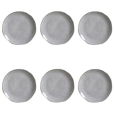 Imagem de Conjunto De Pratos De Sobremesa 06 Peças Orgânico Concreto Porto Brasil