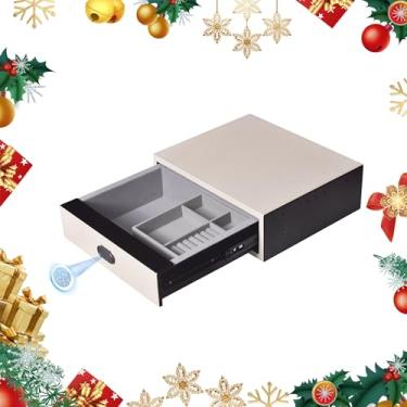 Imagem de Cofre biométrico de joias, cofre para armas de couro, envolto em couro, bloqueio de impressão digital de acesso