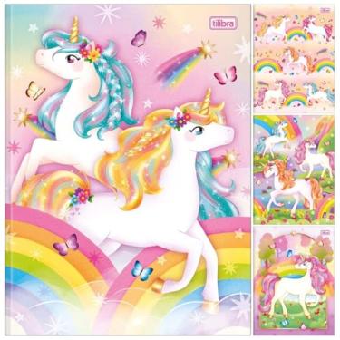 Imagem de Kit C/ 4 Caderno Blink Unicórnio Universitário Brochura TILIBRA - 48 Folhas