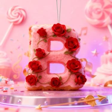 Imagem de Enfeites de Natal A-Z Cristal Pendurado, Dia dos Namorados, Letra B, Enfeites de Árvore de Natal, Decoração de Carro e Casa - Decoração Artesanal de Acrílico de Natal, Ideias de Troca de Presentes