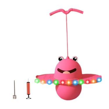 Imagem de oshhni Pogo Jump Ball Brinquedo de salto alto para meninos, prancha de salto, bola quicando para esportes, playground em casa, exercícios de condicionamento, Rosa