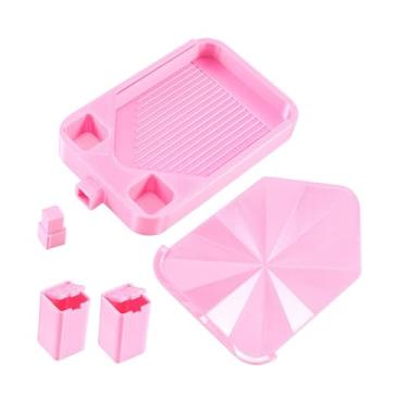 Imagem de KiBcsLic Bandeja Organizadora de Arte com Diamantes Versátil e Antiderramamento para de Miçangas, Ideal para Artesanato, Oficinas, Bordados e, Rosa