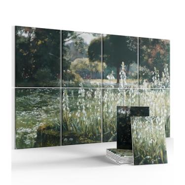 Imagem de Painéis acústicos de arte de parede, painéis de parede à prova de som de 177 cm × 119 cm - pacote com 8 com 60 abas adesivas, painéis decorativos de absorção de som para sala de estar e estúdio de