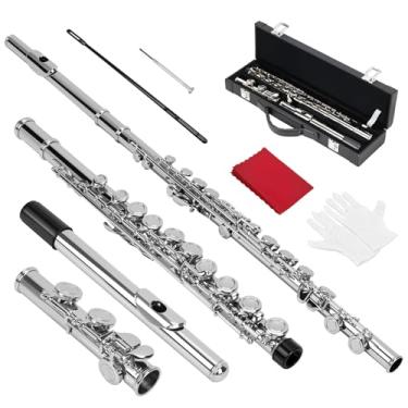 Imagem de 16 Furos Flauta Transversal (Mala), Kit Flauta Transversal Prateada Dó, Furos Flautá Transversal