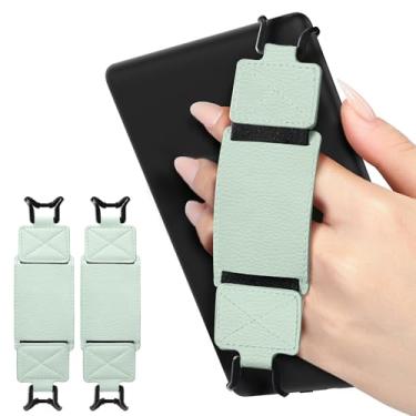 Imagem de MoKo Pacote com 2 alças de segurança para tablet Kindle eReaders Fire de 6 a 8 polegadas – Kindle/Kobo/Voyaga/Lenovo/Sony E-Book Tablet, alça de mão versátil de alta elasticidade, suporte de dedo leve