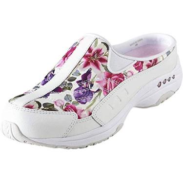 Imagem de Easy Spirit Tamanco feminino, Traveltime clássico, branco floral, Floral branco, 9.5 Narrow