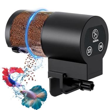 Imagem de Alimentador automático de peixes para aquário, ajuda a manter os peixes alimentados enquanto você estiver ausente, grande capacidade de 100 ml com temporizador de alimentação ajustável, alimentador