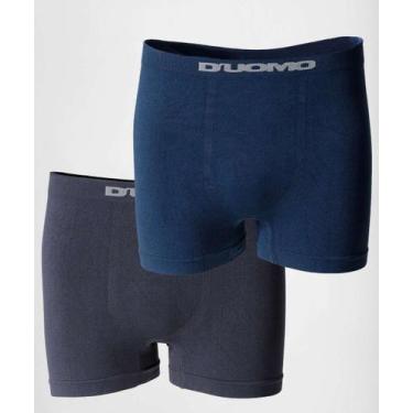 Imagem de Kit 2 Cuecas Boxer Masculina Duomo-70183, Azul, Cinza, G