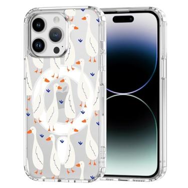 Imagem de Idocolors Capa para iPhone 16 Pro Max, compatível com MagSafe, capa magnética fofa Kawaii Duck para celular, transparente, transparente, transparente, à prova de choque, para mulheres e meninas