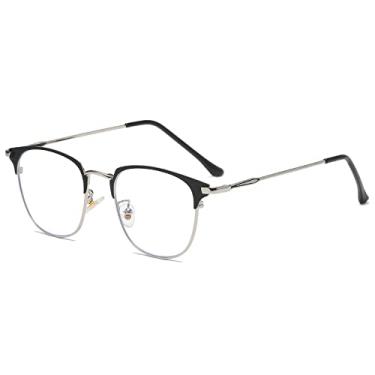 Imagem de Óculos de Bloqueio Luz Sol FotoCrômicos para Computador e Jogos Armadura Meia Moldura Lentes Anti-Raios UV Anti-Fadiga Ocular Homens Mulheres Caixa Armazenamento Sacola com Cordão Cartão Teste Pano Li