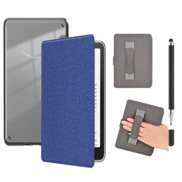 Imagem de Akacy Capa fina e leve com textura de tecido transparente e macio para Kindle Paperwhite 6.0 (Geração 2022/2024, números de modelo C2V2L3 e RS23CV), capa à prova d'água Wake/Sleep (7)