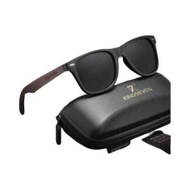 Imagem de Óculos De Sol Polarizados Vintage Em Madeira De Noz Preta Para Homens 