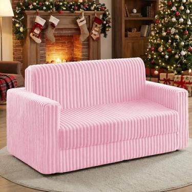 Imagem de HABUTWAY Sofá-cama dobrável, cadeira conversível 2 em 1 com apoio de braço, cama de cadeira dobrável portátil, sofá confortável, sofá preguiçoso multifuncional para sala de estar, quarto, dormitório