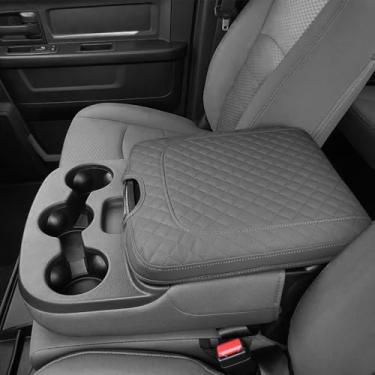 Imagem de DEYTOP Capa de console central para Dodge Ram 1500/2500/3500 2013-2018 acessórios capa de apoio de braço de carro para modelos clássicos Ram 1500/2500/3500 2013-2024 (cinza, com almofada)