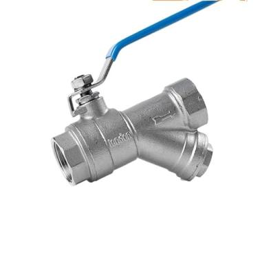 Imagem de Válvula esférica de filtro de aço inoxidável 304 tubo de água válvula de filtro em forma de Y DN25 interruptor 4 pontos 6 pontos 1 polegada DN25 1 peça (DN15)