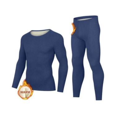 Imagem de Conjunto De Roupa Térmica Masculina Para Inverno, Dupla Camada De Aque