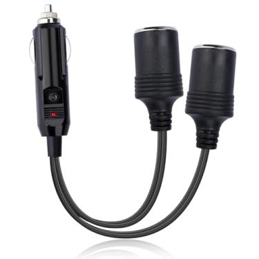 Imagem de Adaptador de soquete duplo - Divisor de isqueiro de carro de 12 V com proteção de fusível