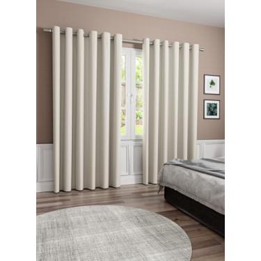 Imagem de Cortina Madrid 100% Blackout Palha 2,70m x 1,70m Bloqueio Total de Luz com Charme Natural.