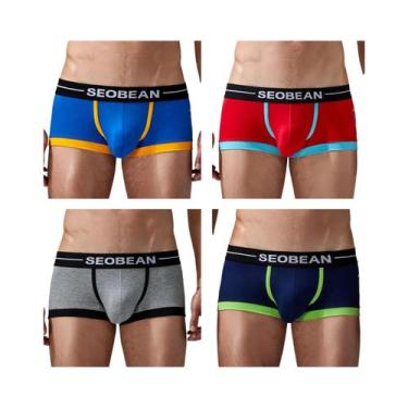 Imagem de Cuecas Masculinas De Algodão Respirável E Absorvente De Suor, Pacote C