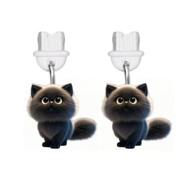 Imagem de ARFUKA Capa protetora de porta Lightning para celular 2D de acrílico para gatos compatível com iPhone 15, 14, 13, 12, 11, Pro/Max e AirPods pacote com 2