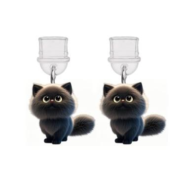 Imagem de ARFUKA Acrílico plano 2D tampa antipoeira para gatos tipo C e portas Kindle adorável protetor para smartphones, tablets e e-readers pacote com 2