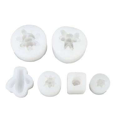 Imagem de Phefop Molde de Planta 3D de 6 Peças, Ornamentos de Gesso Detalhados de Silicone à Prova de Calor Molde Decorativo de Cupcake para Projetos de Doces de Artesanato Em Argila de Vela