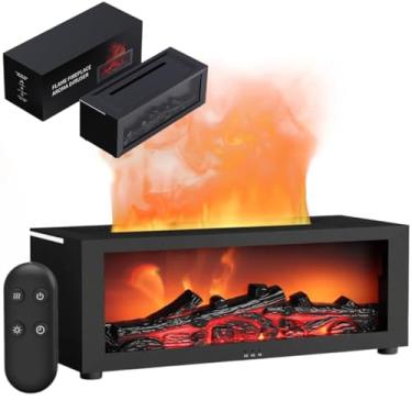 Imagem de Umidificador difusor de ar de chama, difusor de perfume atualizado para óleos essenciais, aromaterapia ultrassônica, umidificador de névoa de fogo com 2 modos de brilho, design portátil de