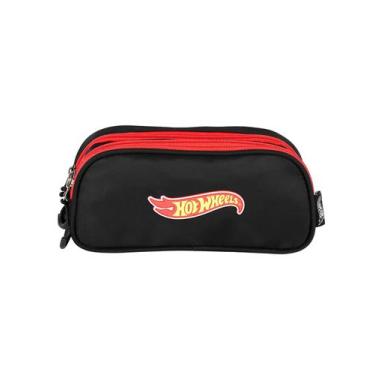 Imagem de Estojo Escolar Penal Hot Wheels Triplo ET49994 - Luxcel, PRETO