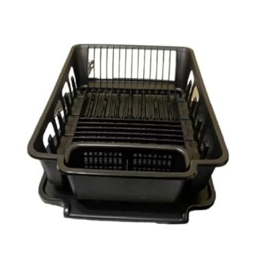 Imagem de Escorredor De Louça Cozinha Pratos e Talheres Plastico Com Base de Apoio