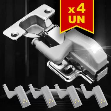 Imagem de Kit 4 Luminária LED para Dobradiça Armários Closet Guarda Roupas - Yaa