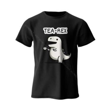 Imagem de Camiseta Masculina Macia E Respirável 100% Algodão Com Estampa De Dino