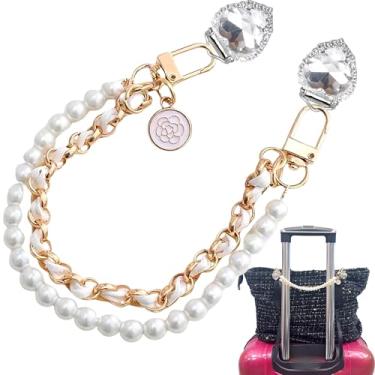 Imagem de Alça de bagagem para prender a bolsa à alça da mala - Liberte sua mão para facilitar a viagem - Cinto de viagem de encaixe para carrinho de mão de liga (ouro)