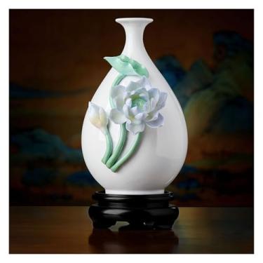 Imagem de Vaso de cerâmica novo estilo chinês arranjo de flores arte para casa sala de estar decoração varanda vasos de flores