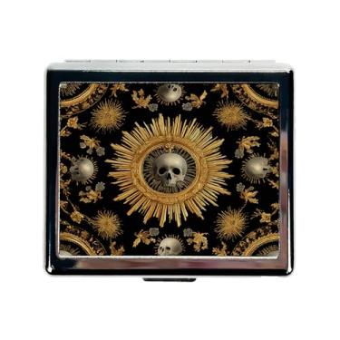 Imagem de Organizador de comprimidos prata brilhante cromado de 7 dias com espelho interno tem 8 compartimentos separados retângulo, armazenamento versátil para medicamentos – acessório de viagem ideal (o