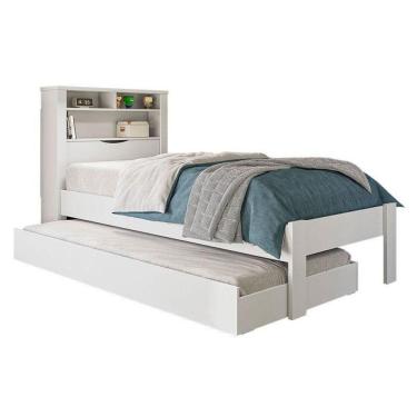 Imagem de Cama Solteiro Com Auxiliar Invicta Branco Brilho – Santos Andirá