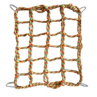 Imagem de Corda de escalada colorida para gaiola - Corda multicolorida de rato, rede, ponte e escada, acessórios de gaiola para animais pequenos como hamster, rato, pássaro, furão, porquinho-da-índia