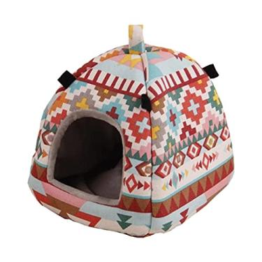 Imagem de XIANGGUI 1983 Camas para animais de estimação barraca de hamster inverno quente planador de açúcar gaiola cama de dormir casa habitat cama de gato (tamanho: G)