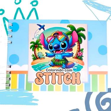 Imagem de Livrinho Colorir Colorindo Com Stitch Capa Dura Cor:Azul