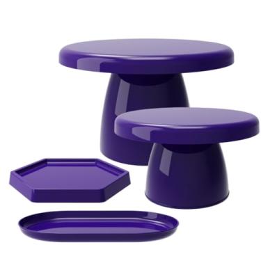 Imagem de Kit Festa com 1 Boleira Popi 18x11, 1 Mini cake 8x13, 1 Bandeja sextavada 16 e 1 Bandeja Popi 22(RX - ROXO)