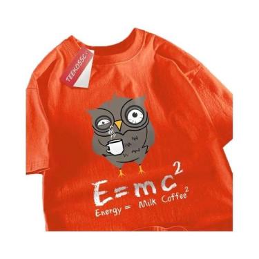 Imagem de Camiseta Masculina Oversize De Algodão Com Estampa De Café E Leite, Es