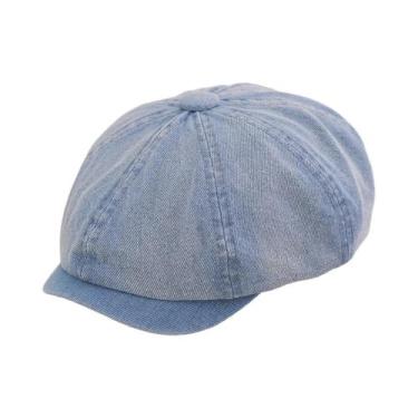 Imagem de Boina Octogonal Retrô Coreana Desbotada Com Aba Curta, Estilo Britânic