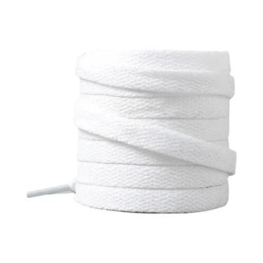 Imagem de Cadarços Planos Pretos E Brancos Para Tênis AF1 Com Fivela De Metal - 