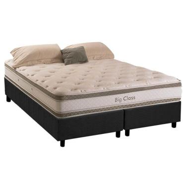 Imagem de Cama Box King: Colchão Molas Herval Conforclass Big Class + Base Crc Suede Gray(193x203)