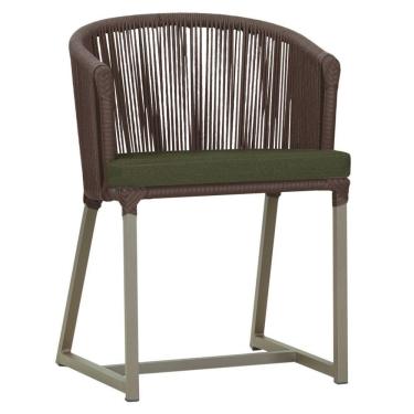 Imagem de Cadeira De Jantar Noronha Alumínio Fendi E13 Trama Original Marrom