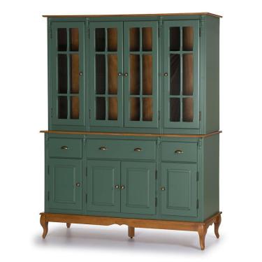 Imagem de Arca Oratório 4 Portas Madeira, 3 Gavetas E 4 Portas Vidro Hannover - M560806 Garapa - Verniz