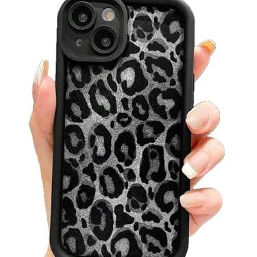 Imagem de Capa de telefone para iPhone, estampa de leopardo preto, capa protetora macia (iPhone 16e, multicolorida)