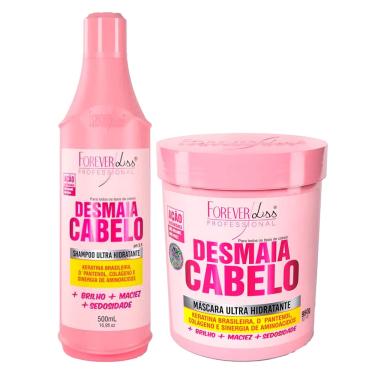 Imagem de Kit Desmaia Cabelo Shampoo 500ml Máscara 950ml Forever Liss